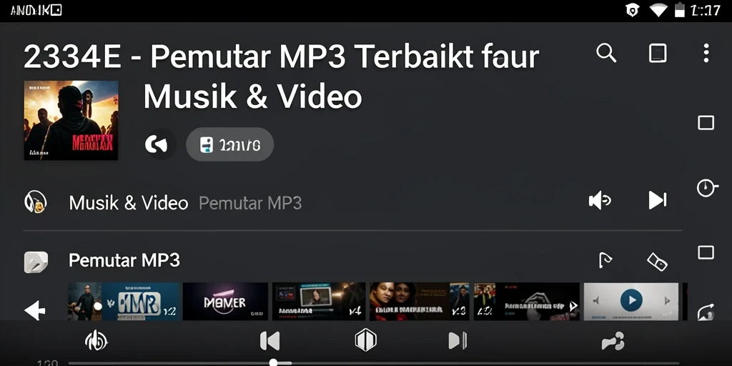 Tampilan antarmuka 234E saat memutar musik MP3.