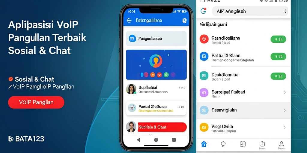 Antarmuka aplikasi BATA123 untuk panggilan VoIP yang ramah pengguna.