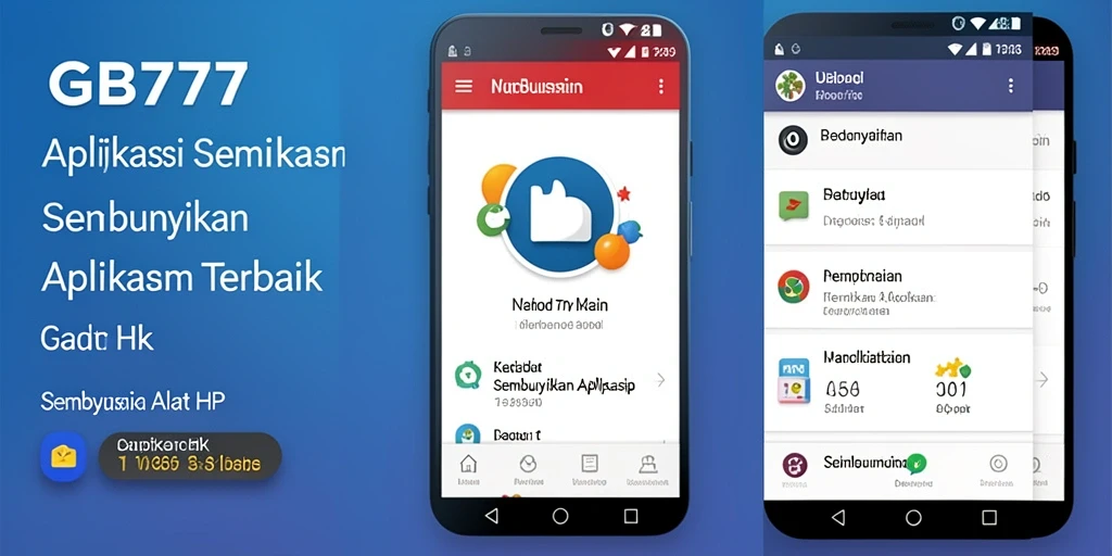 Antarmuka GB777 dengan fungsi Sembunyikan Aplikasi yang intuitif.