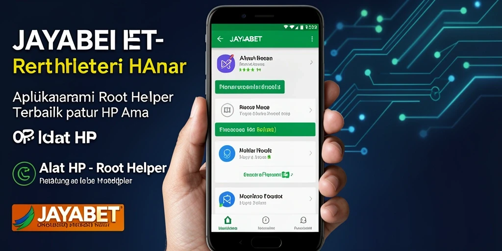 Antarmuka menarik dan sederhana dari JAYABET sebagai aplikasi Root Helper.