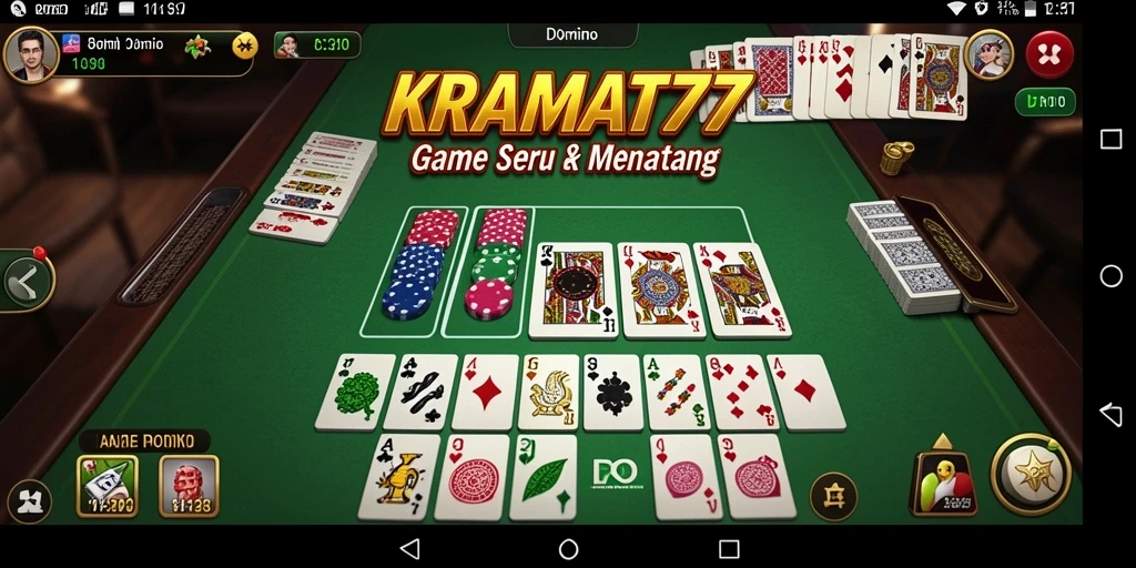 Tampilan antarmuka game Domino KRAMAT77 yang menarik.