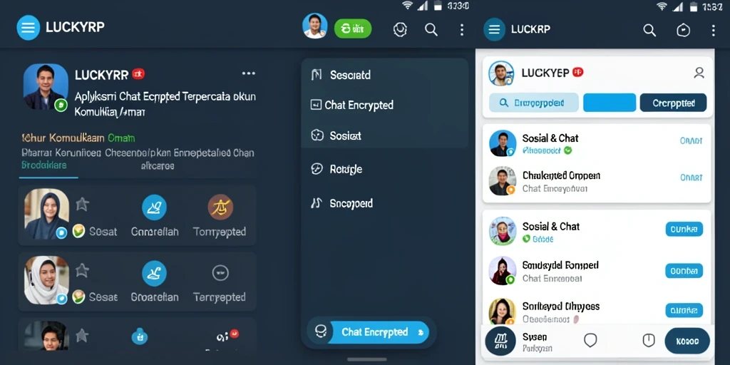 Antarmuka pengguna LUCKYRP yang intuitif dan aman untuk komunikasi.