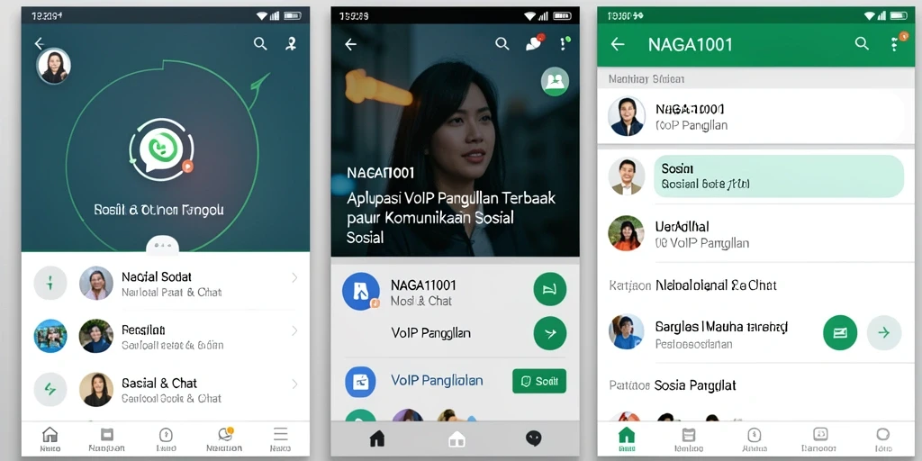 Tampilan antarmuka aplikasi VoIP Panggilan NAGA1001 yang intuitif.
