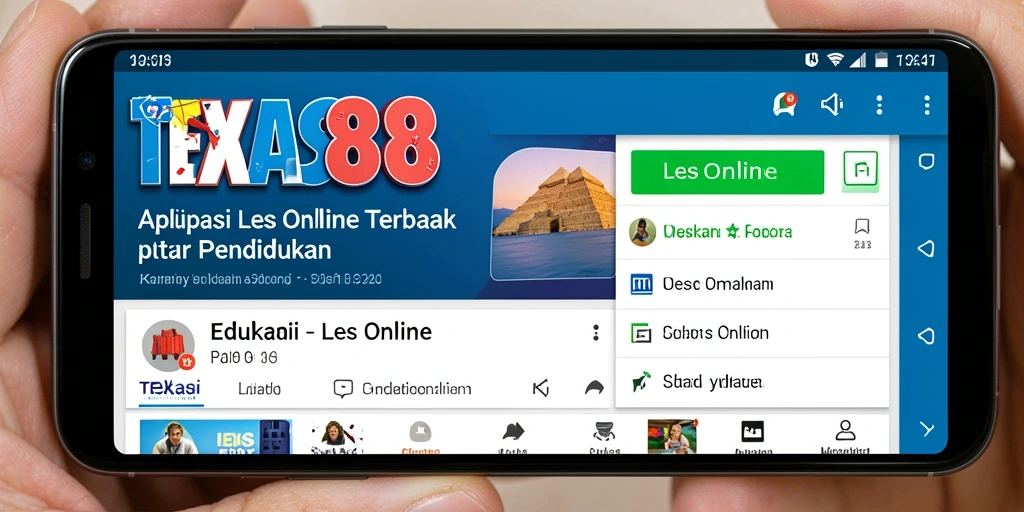 Antarmuka aplikasi TEXAS88 untuk Les Online yang intuitif dan mudah digunakan.