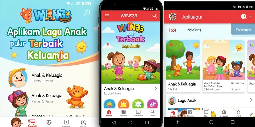 Tampilan antarmuka aplikasi Lagu Anak WIN33 yang menarik dan ramah anak.
