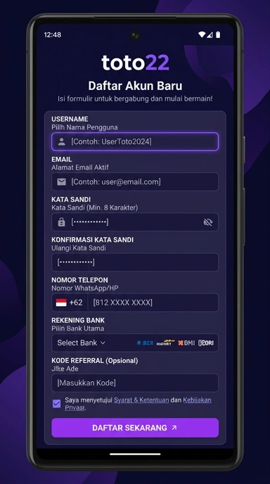 Panduan Lengkap Registrasi Akun Toto22
